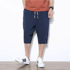 2xl 青 ネイビー サルエルパンツ メンズ ハーフパンツ ショートパンツ 麻 夏 七分丈 調整紐の通販はau Pay マーケット ダイレクト販売サービス Au Pay マーケット店 商品ロットナンバー