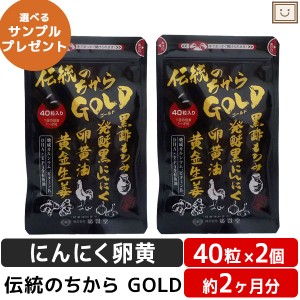 広貫堂 伝統のちから GOLD 40粒入 2袋セット | 黒にんにく 黒にんにく卵黄 卵黄油 健康 サプリ epa dha カルシウム 黒酢 しょうが 黄金 