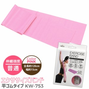 エクササイズバンド 【メール便】PINK ピンク 普通 平ゴムタイプ KW-753 健康 ダイエット ダイエット器具 チューブ チューブトレーニング