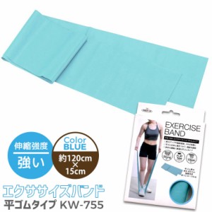 【メール便】エクササイズバンド BLUE ブルー 強い 平ゴムタイプ kw-755 健康 ダイエット ダイエット器具 チューブ チューブトレーニング