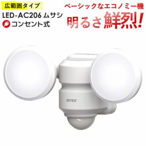 センサーライト 【49％引き】 人感センサーライト 屋外 防犯ライト センサーライト ムサシ RITEX 5W×2灯 LEDセンサーライト 広範囲タイ