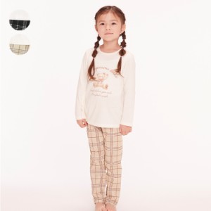 【子供服】 Kids Foret (キッズフォーレ) くまプリント長袖パジャマ 90cm〜140cm B13701