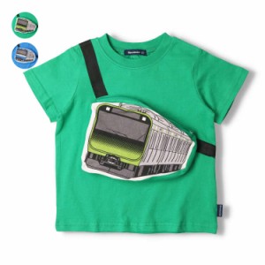 【子供服】 moujonjon (ムージョンジョン) 在来線電車ウエストポーチ半袖Ｔシャツ 90cm 100cm 110cm 120cm 130cm キッズ 男の子 F30875