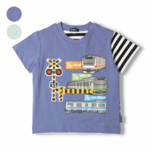 【子供服】 moujonjon (ムージョンジョン) 在来線電車踏切仕掛け半袖Tシャツ90cm〜130cm F32810