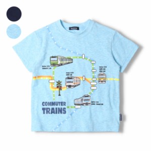 【子供服】 moujonjon (ムージョンジョン) 日本製在来線電車路線図半袖Tシャツ 90cm〜130cm F32811