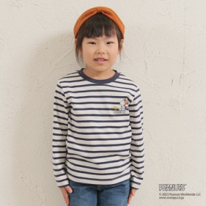 【子供服】 moujonjon (ムージョンジョン) 【PEANUTS】スヌーピーボーダーＴシャツ 90cm 110cm 130cm キッズ 男の子 女の子 F50854