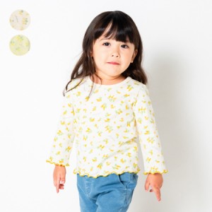 【24春SALE20%OFF価格】 moujonjon (ムージョンジョン) 日本製小花柄長袖Tシャツ 80cm〜140cm M22801