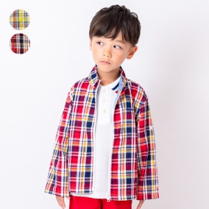 【子供服】 moujonjon (ムージョンジョン) マドラスチェックジャケット・ブルゾン 90cm〜140cm M32100