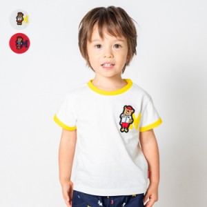 【24夏先行SALE10%OFF価格】moujonjon (ムージョンジョン) くまワッペン半袖Tシャツ 80cm〜140cm M32810