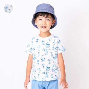 【子供服】 moujonjon (ムージョンジョン) 日本製 ヤシの木柄半袖Tシャツ 80cm〜140cm M32815