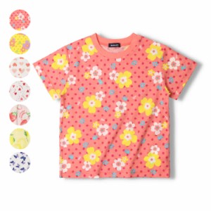 【子供服】 moujonjon (ムージョンジョン) 日本製総柄Ｔシャツ 90cm 100cm 110cm 120cm キッズ 女の子 M40855