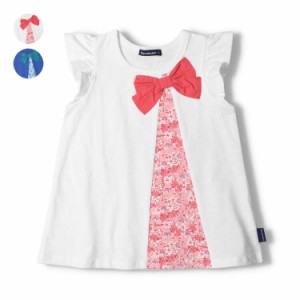 【子供服】 moujonjon (ムージョンジョン)花柄切替半袖チュニックTシャツ80cm〜140cm M42817