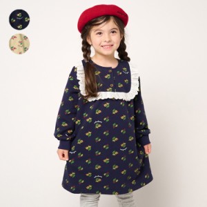 【再値下げ】【23秋冬SALE50%OFF価格】moujonjon (ムージョンジョン) お花柄裏毛ワンピース キッズ 女の子 M60307 CP