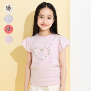 【子供服】 crescent (クレセント) レインボー立体モチーフ半袖Tシャツ 80cm〜140cm N42806