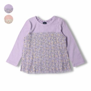 【23秋冬SALE20%OFF価格】 crescent (クレセント) 小花柄プリーツ長袖Ｔシャツ  キッズ 女の子 N60805