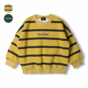 【再値下げ】【23秋冬SALE40%OFF価格】 Daddy Oh Daddy (ダディオダディ) 日本製ロゴ刺繍ボーダー裏起毛トレーナー・スウェット キッズ V