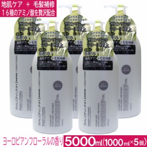 コンディショナー アミノ酸 地肌 毛髪補修 保湿 ヨーロピアンフローラル サロンリンク 1L 5個セット 送料無料