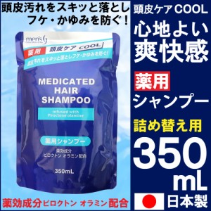 メンズ薬用シャンプー 詰替 350ml シャンプー 薬用 フケ かゆみ 毛穴洗浄 頭皮ケア メンズ クール 詰替 つめかえ 医薬部外品