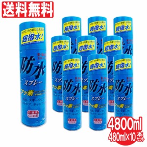 防水スプレー フッ素コーティング 撥水効果 雨具 レインコート 傘 スキー キャンプ お徳用 480ml 10本セット 送料無料