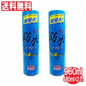 防水スプレー フッ素コーティング 撥水効果 雨具 レインコート 傘 スキー キャンプ お徳用 480ml 2本セット 送料無料