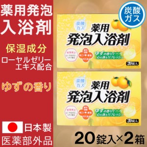 入浴剤 炭酸ガス 薬用発泡入浴剤 20錠入×2箱セット ゆずの香り