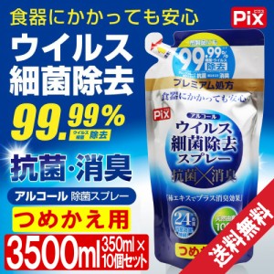 除菌スプレー 詰め替え アルコール 抗菌 消臭 ウイルス 細菌 除去 350ml 10個セット 送料無料