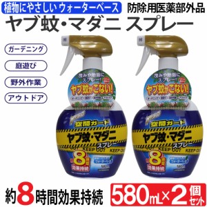 虫よけスプレー ヤブ蚊 マダニ ガーデニング アウトドア  Wトラップ 空間ガード 防除用 580ml 2個セット 医薬部外品