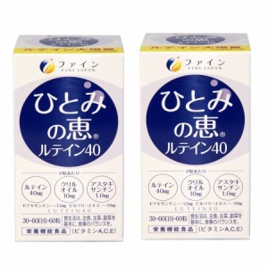 サプリメント 栄養機能食品 ビタミンA ビタミンB ビタミンE ひとみの恵ルテイン40 60粒 ファイン 定形外郵便 2個セット