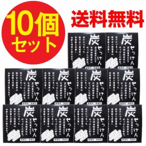 石けん 炭 石鹸 100g 10個セット 地の塩社 送料無料