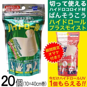 絆創膏 救急 透明 大きめ ハイドロコロイド 20個セット ヒューマンベース ハイドロール 送料無料