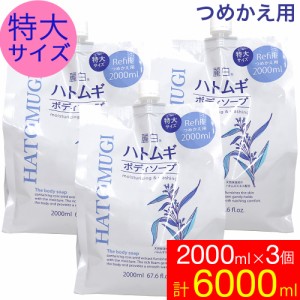 ボディソープ 保湿 詰め替え ハトムギ 特大サイズ 2000ml 3個セット 麗白