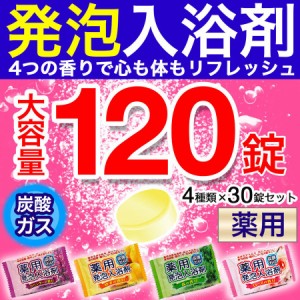 入浴剤 発泡 詰め合わせ 薬用 発泡入浴剤 4種類アソート 4種 30錠 120錠入り 炭酸ガス