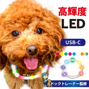 犬 首輪 光 光る首輪 カラー ペット 猫 LED ライト リード 点灯 点滅 蛍光 小型犬 中型犬 大型犬 USB充電式 夜 散歩 安全 事故防止 安全