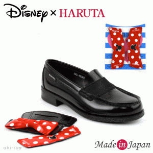 HARUTA×Disney 日本製 幅広 EEE ディズニー アタッチメント ドット ルーム部分付け替えアレンジ ブランド 高級 国産 走れる 歩きやすい 