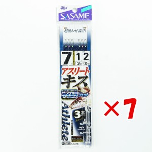 【 まとめ買い ×7個セット 】 「 釣り 仕掛 SASAME ささめ針 アスリートキス 3本針 ケイムラジェット 針:7 ハリス:1 モトス:2 」