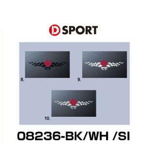 D-SPORT 08236-BK/08236-WH /08236-SI 抜文字スッテカー（フラッグタイプ）