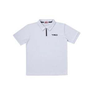 TRD MS041-00005 ドライ ジップポロシャツ Lサイズ ホワイト DRY ZIP POLO SHIRT グッズ