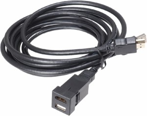 Beat-Sonic ビートソニック USB15 USB/HDMI延長ケーブル  ホールサイズ23x23 トヨタ/ダイハツ車用 スペアスイッチホールがUSB/HDMI入力端