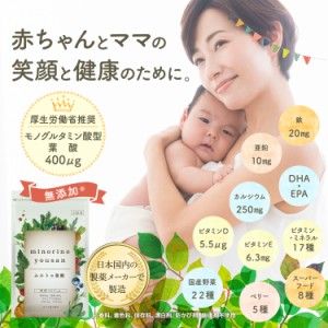 葉酸 サプリ 妊活 妊娠中 授乳中 葉酸 鉄 カルシウム 亜鉛 DHA EPA ビタミンD ビタミンE サプリメント みのりの葉酸 30日分