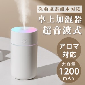 加湿器 卓上 アロマ ミニ加湿器 軽量 USB充電式 透明タンク 230ml 静音 省エネ 乾燥対策 持ち運び コードレス 長時間連続加湿 コンパクト