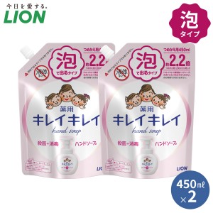 【お得な2個セット】ライオン キレイキレイ 薬用泡ハンドソープ 詰替大型 450ml×2 シトラスフルーティの香り ハンドソープ 泡 薬用 手洗