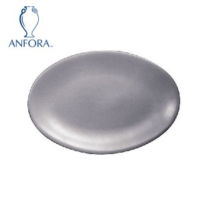 アンフォラ メキシコ マットグレイ オーバルプレート 34cm ANF-131 ANFORA 品番：RAN1002  皿 器 うつわ 食皿 洋食皿