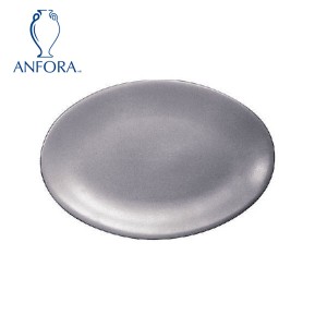 アンフォラ メキシコ マットグレイ オーバルプレート 38cm ANF-132 ANFORA 品番：RAN1003  皿 器 うつわ 食皿 洋食皿