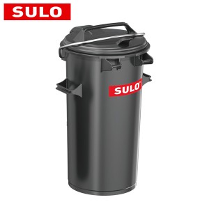 ドイツ製 『SULO』 50L グレー（スミクロっぽい色） 屋内外兼用ゴミ箱 アルミロックハンドル付 インダストリアル ガレージ テラス ヘビー