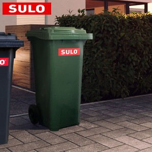 ドイツ製 『SULO』 120L (キャスター付き) 屋内外兼用ゴミ箱 グリーン インダストリアル ガレージ テラス 高耐久 ヘビーデューティー ギ