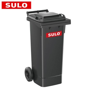 ドイツ製 『SULO』 80L (キャスター付き) 屋内外兼用ゴミ箱 グレー（スミクロっぽい色） インダストリアル ガレージ テラス 高耐久 ヘビ