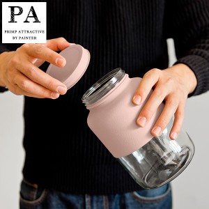 PA ボトル型キャニスター L（1500ml） Pink スモーキーピンク くすみカラー 湯せん不可 見せる収納 コーヒー豆 紅茶 グラノーラ 調味料 