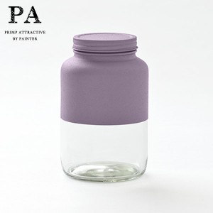 PA ボトル型キャニスター L（1500ml） Purple 紫 パープル くすみカラー 湯せん不可 見せる収納 コーヒー豆 紅茶 グラノーラ 調味料 ピー