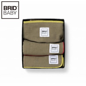 BRID BABY スタイ1枚+タオルハンカチ2枚 ギフトセット KHAKI×YELLOW スタイセット(カーキ×イエロー) ブリッドベビー