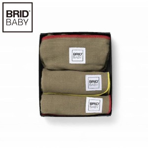 BRID BABY スタイ1枚+タオルハンカチ2枚 ギフトセット KHAKI×RED スタイセット(カーキ×レッド) ブリッドベビー